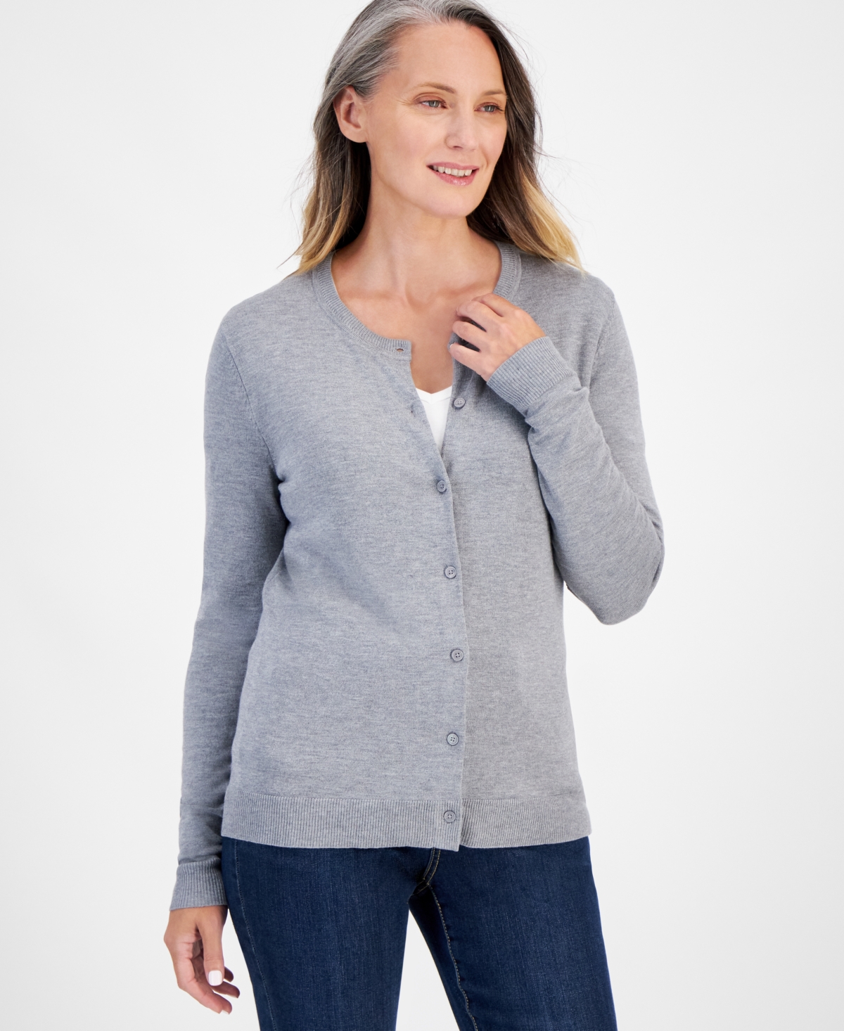 Style & Co Women's Button-Up Cardigan, Regular Petite, Created for Macy's