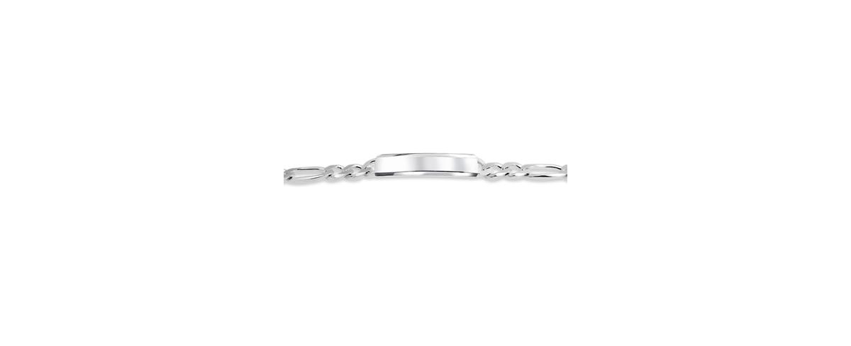 Bling Jewelry Bar Name Plated identification Id Bracelet For Men Mm Figaro Chain Link 200 Gauge .925 Sterling Silver Made In Italy 8.5 Inch - Silver