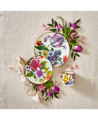 White Flower Market Dinner Plate