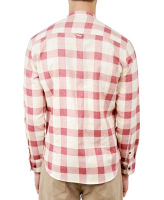 Men's Nash Moisture-Wicking Check Button-Down Mandarin Shirt