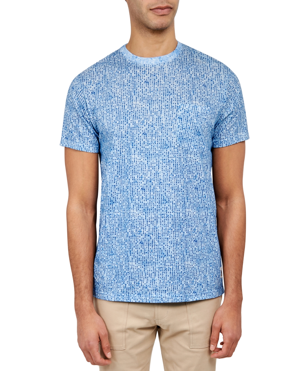 Men's Fulton Slim-Fit Abstract Dot-Print Pocket T-Shirt - Blue