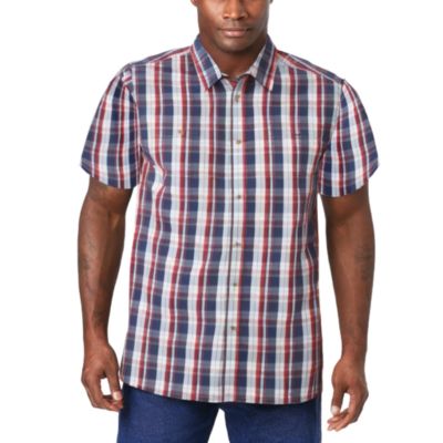 Big & Tall Plaid Wrinkle-Resistant Short Sleeve Button Down