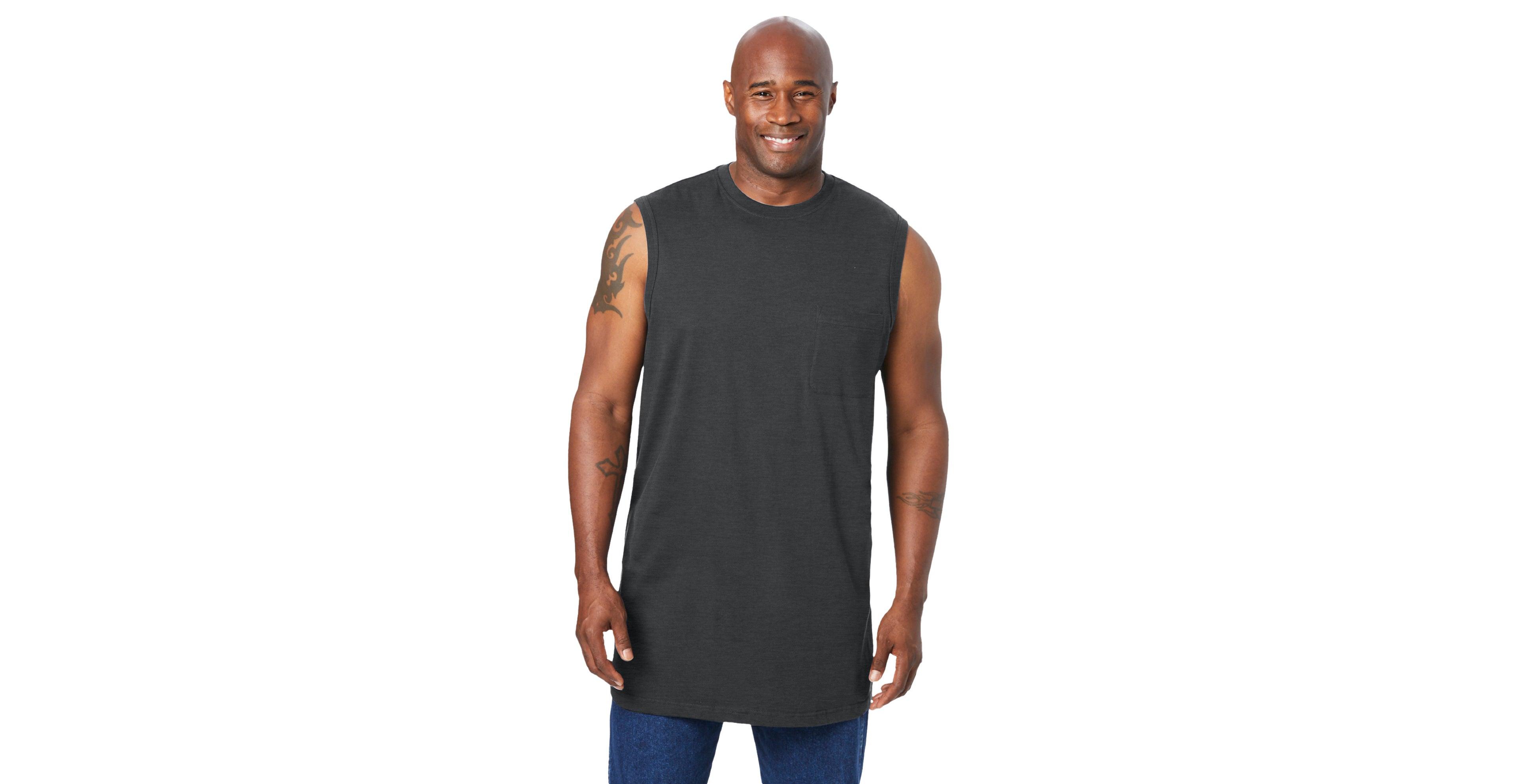 KingSize Big & Tall Shrink-Less Longer-Length Lightweight Muscle Pocket Tee