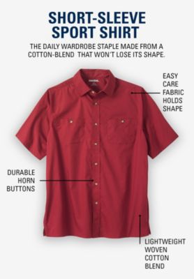 Big & Tall Plaid Wrinkle-Resistant Short Sleeve Button Down