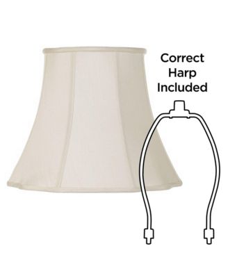 Imperial Shade Set of 2 Lamp Shades Cream Large 11" Top x 18" Bottom x 15" High Spider with Replacement Harp and Finial Fitting