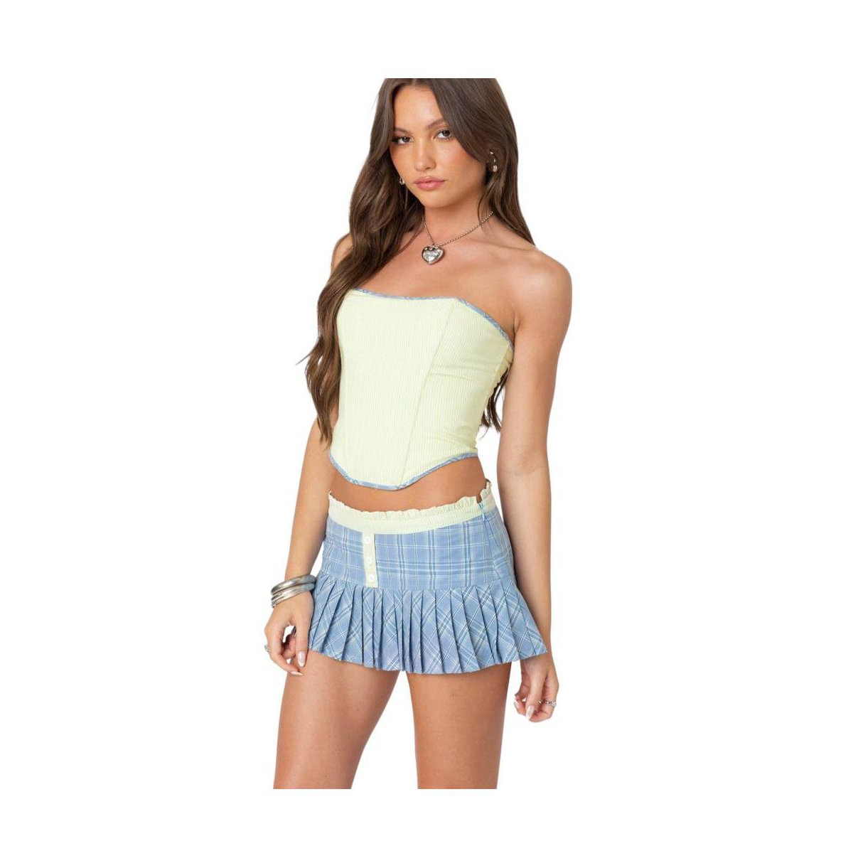 Edikted Women's Kayleigh Contrast Pinstripe Corset