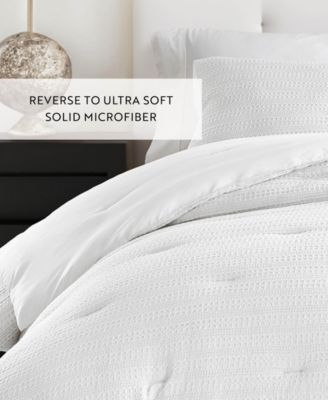 Waffle Textured 3-Piece Comforter Set, King/California King