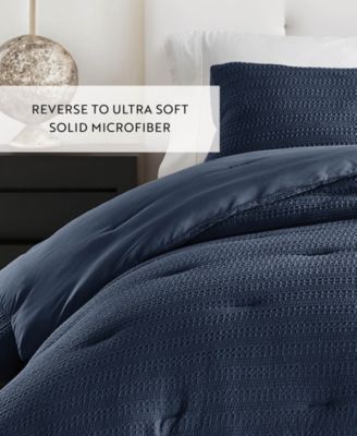 Waffle Textured 3-Piece Comforter Set, King/California King