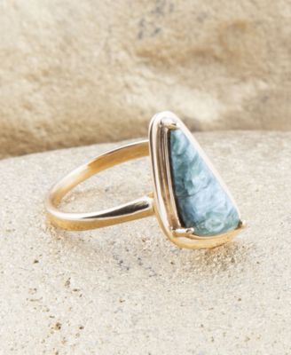 Alpine Genuine Green Seraphinite Abstract Ring