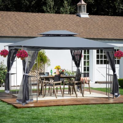 Streamdale 13' x 10' Gazebo with Double Roof & Mosquito Net