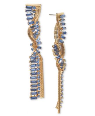 I.N.C. International Concepts - Crystal & Snake Chain Twisted Linear Drop Earrings