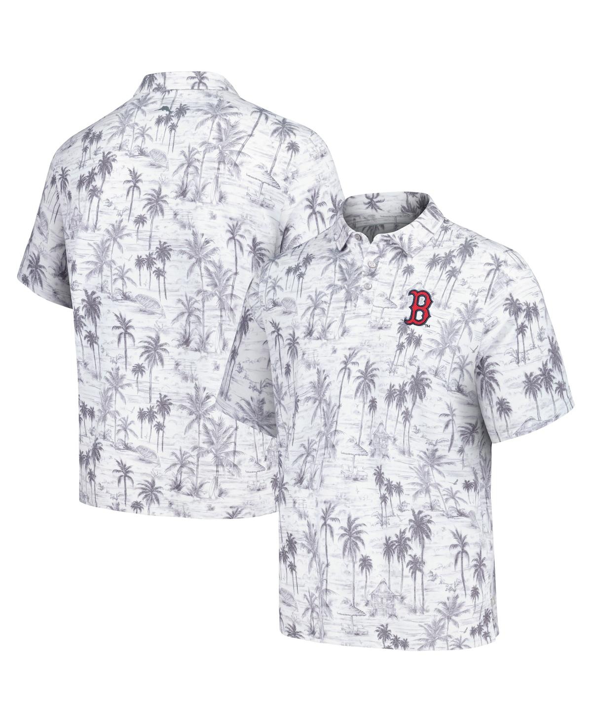 Tommy Bahama Men's Gray Boston Red Sox Sport Cabana Shores Islandzone Tri-blend Polo In Gray