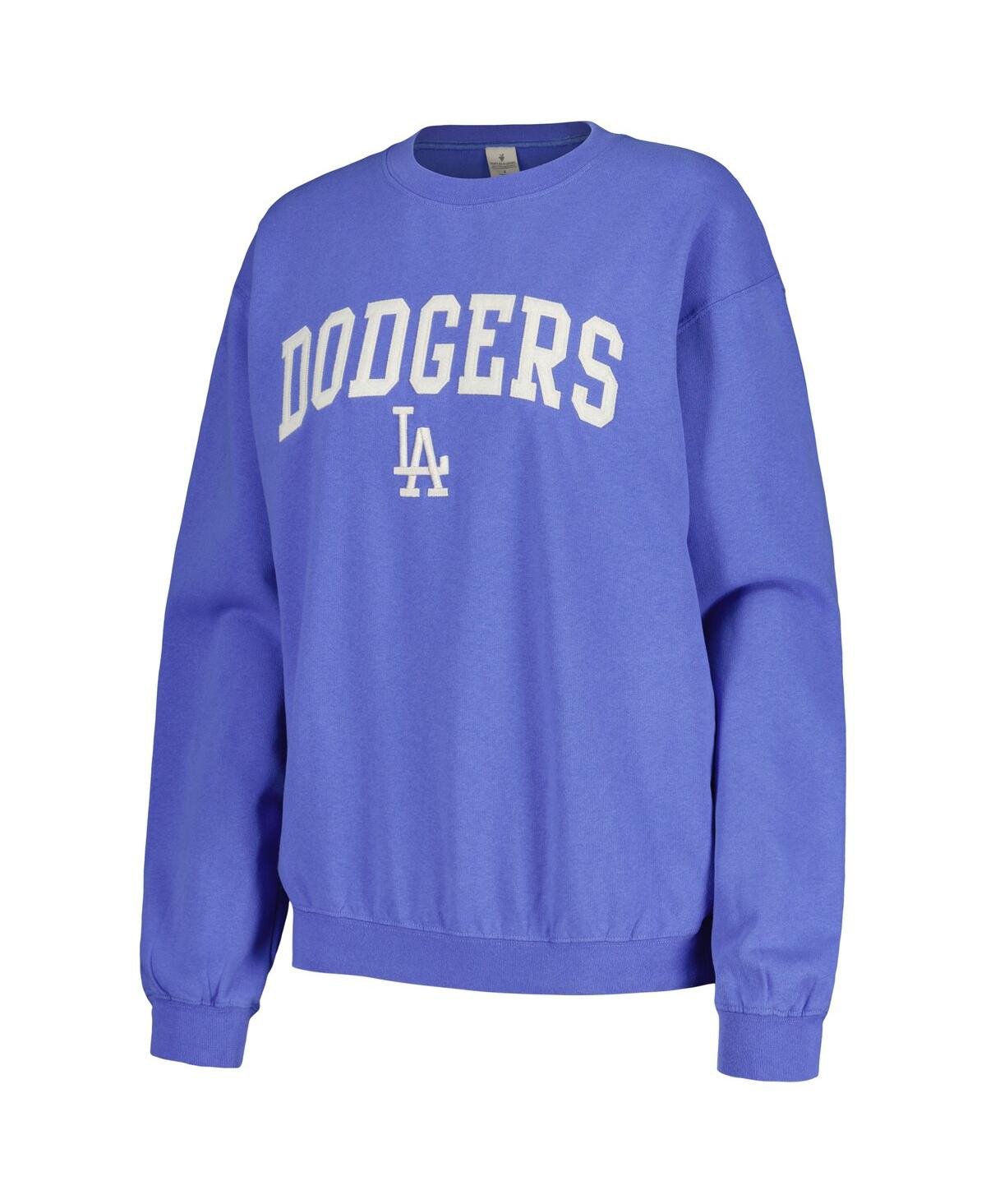 Soft As A Grape Women's Royal Los Angeles Dodgers Pigment Dye Pullover Sweatshirt In Royal