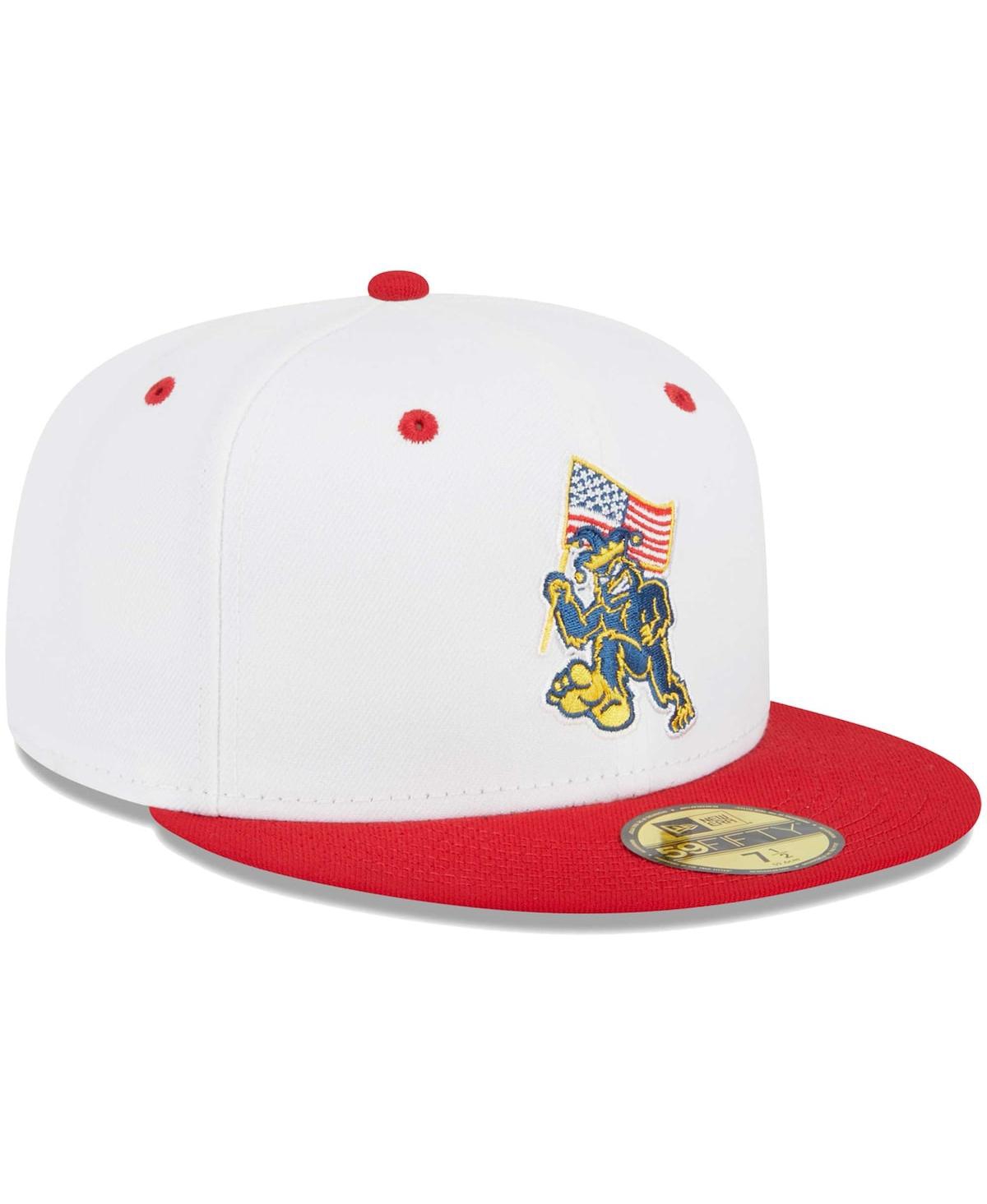 New Era Men'sEugene Emeralds Theme Nights Pranksters 59FIFTY Fitted Hat - White, Red