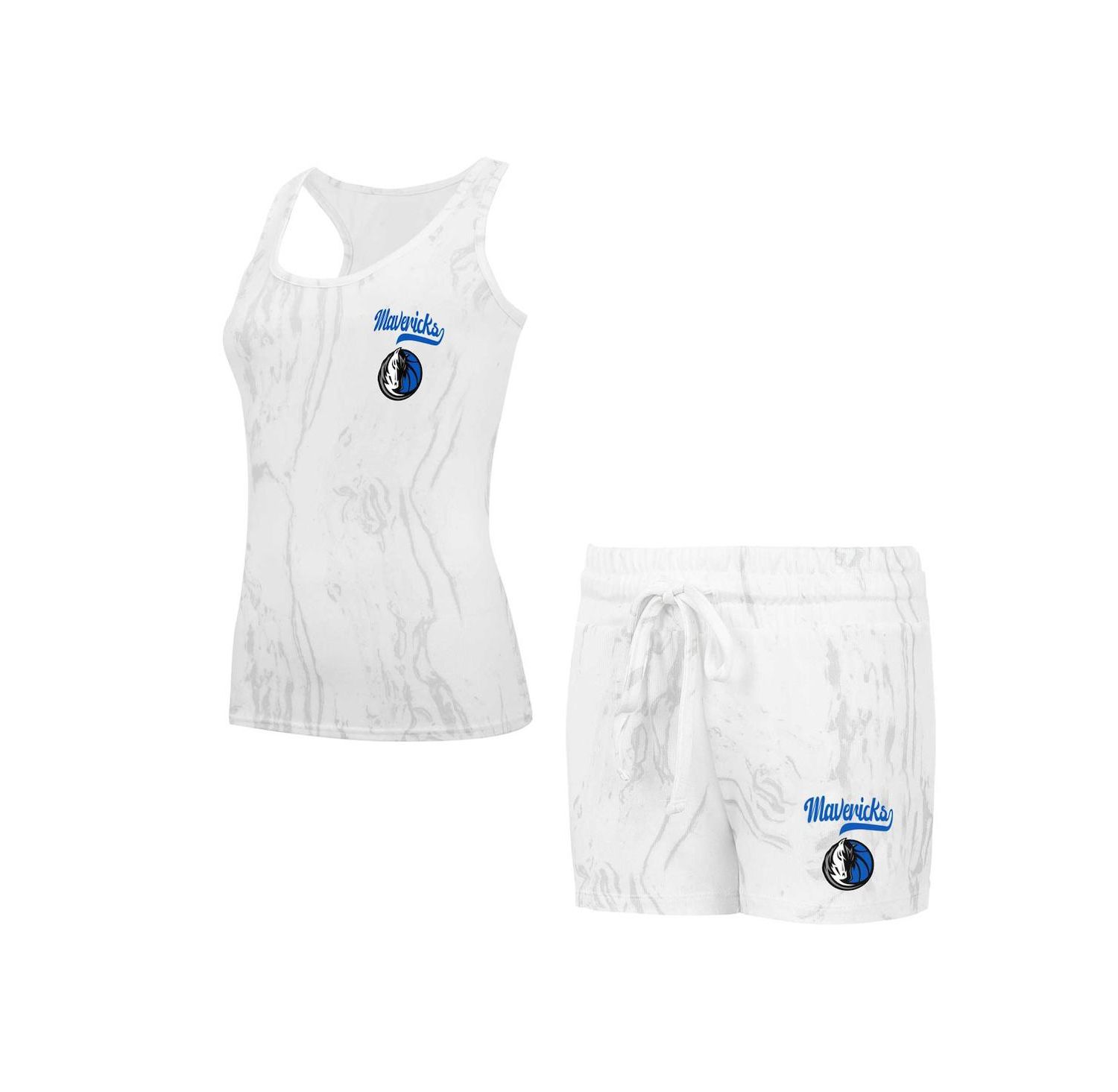 Women's White Dallas Mavericks Quartz Tank Top Shorts Set