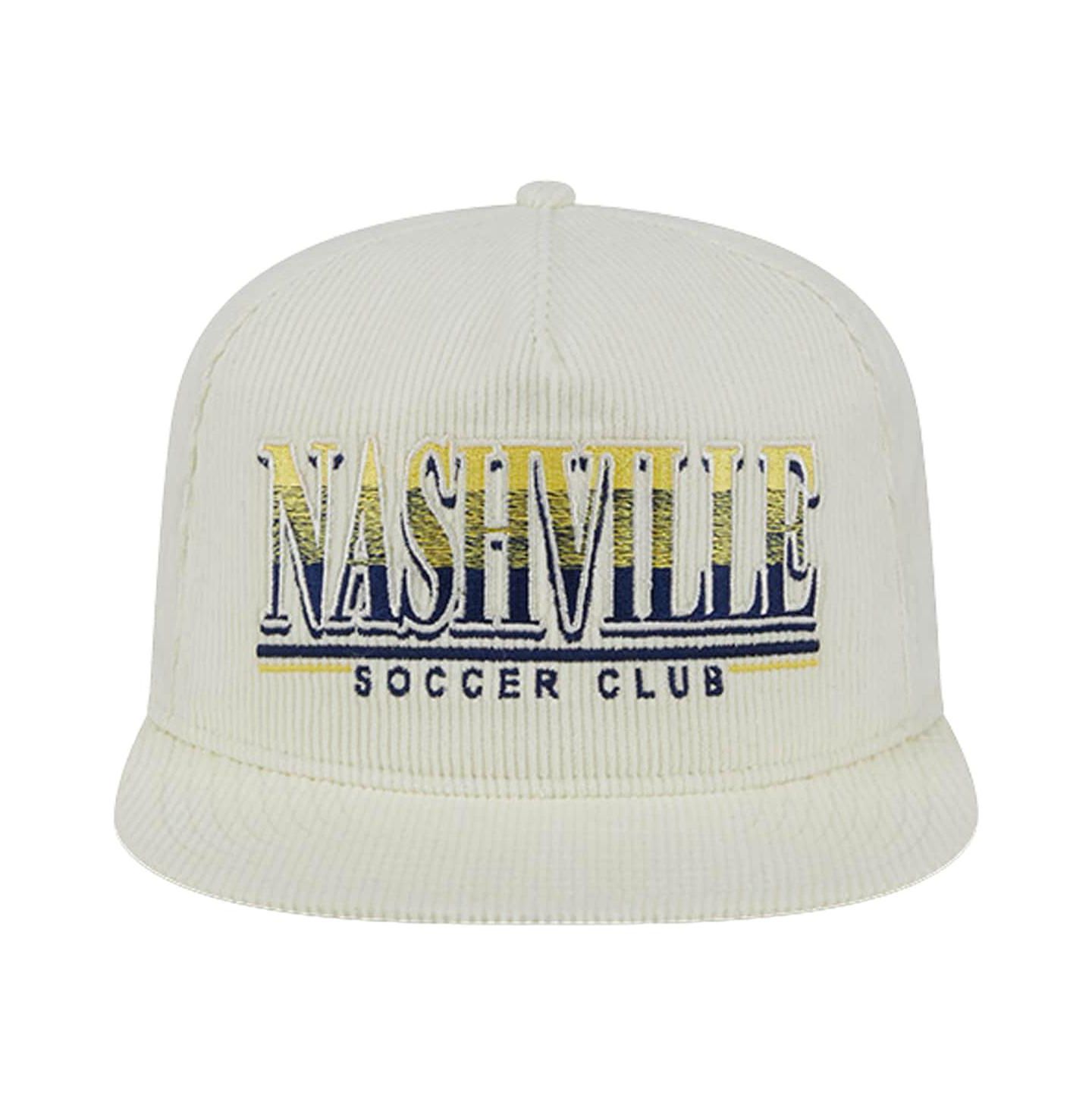 Мужская кепка New Era White Nashville SC Throwback Corduroy Golfer Adjustable Hat — фото 4