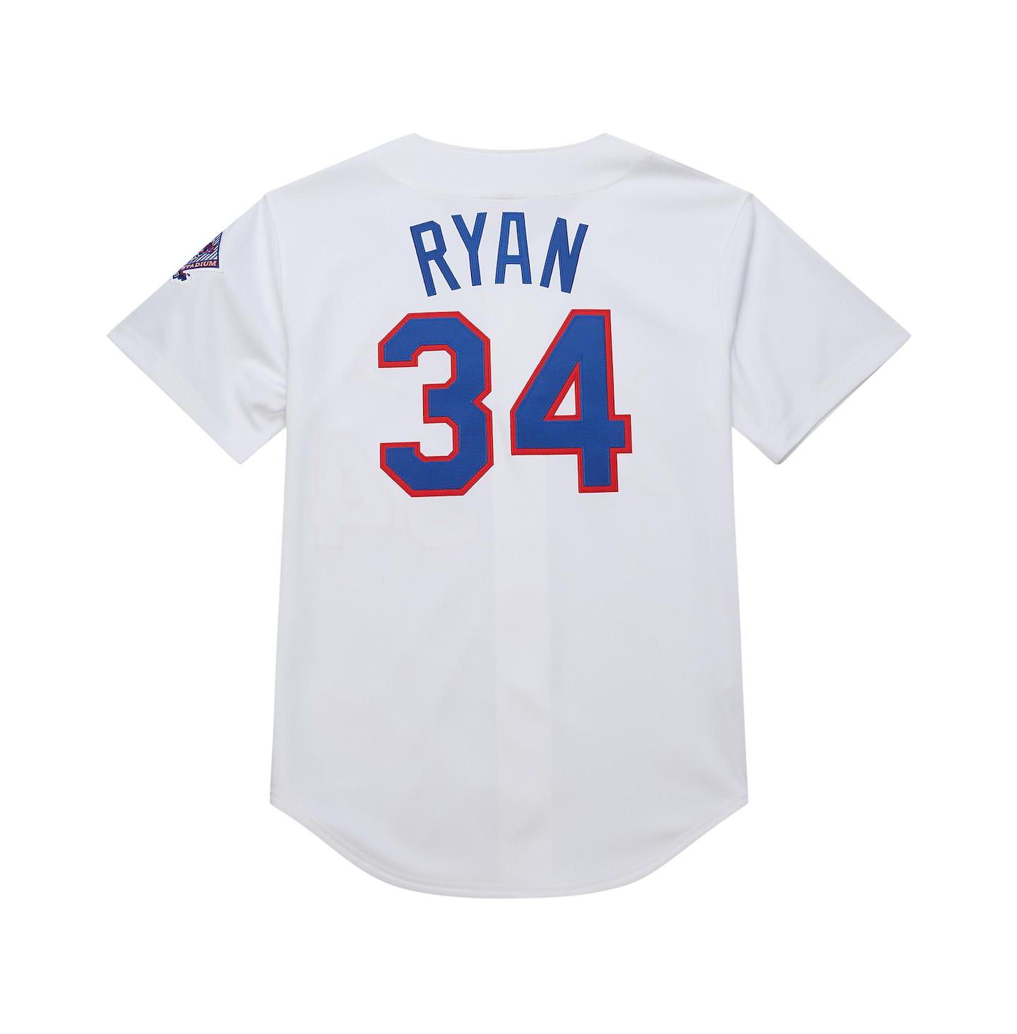 Мужской топ Mitchell & Ness Nolan Ryan Nolan Ryan White Texas Rangers 1993 Cooperstown Collection Authentic Jersey — фото 4