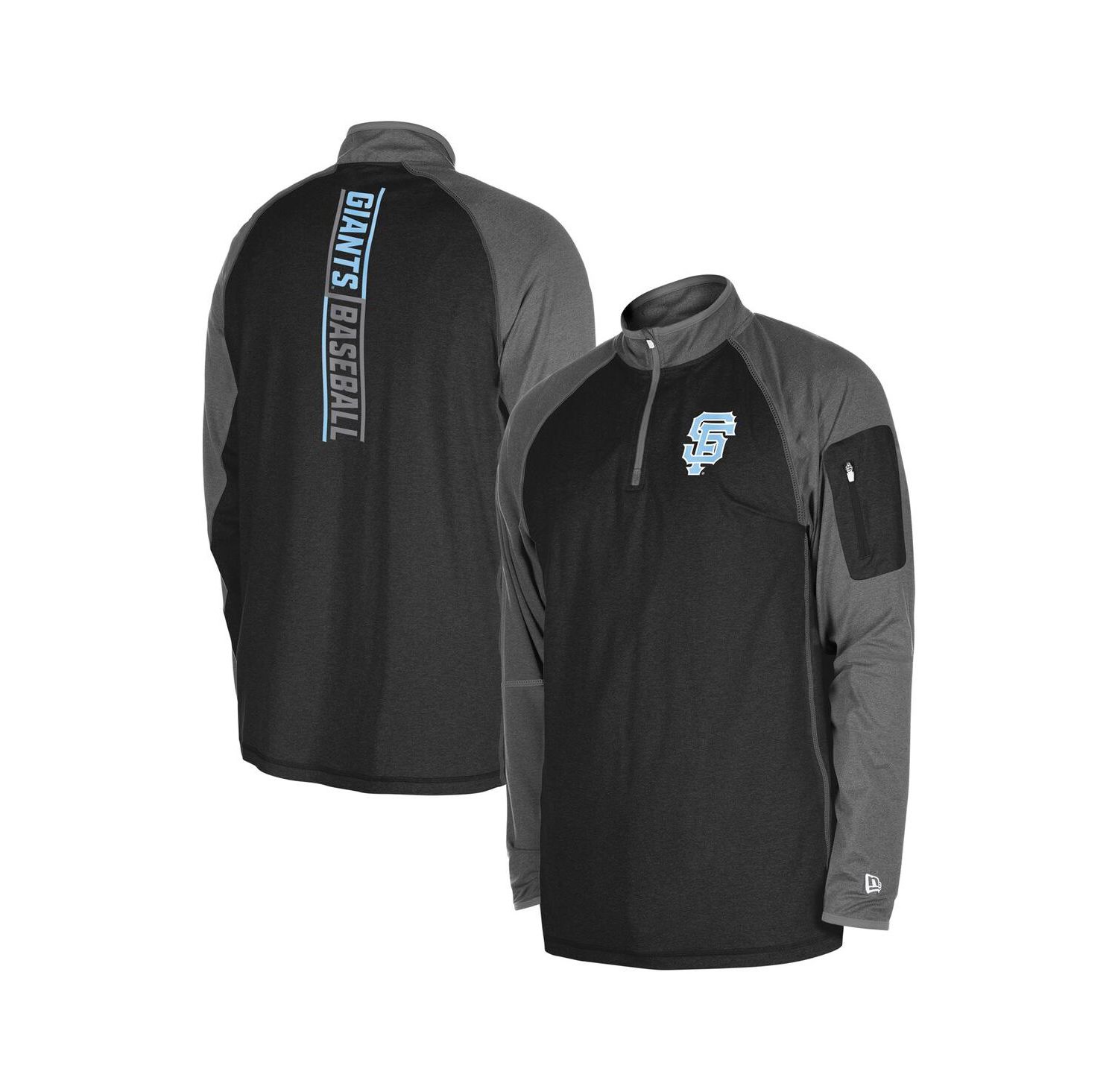 Men's Black San Francisco Giants Father's Day Raglan Quarter-Zip Top