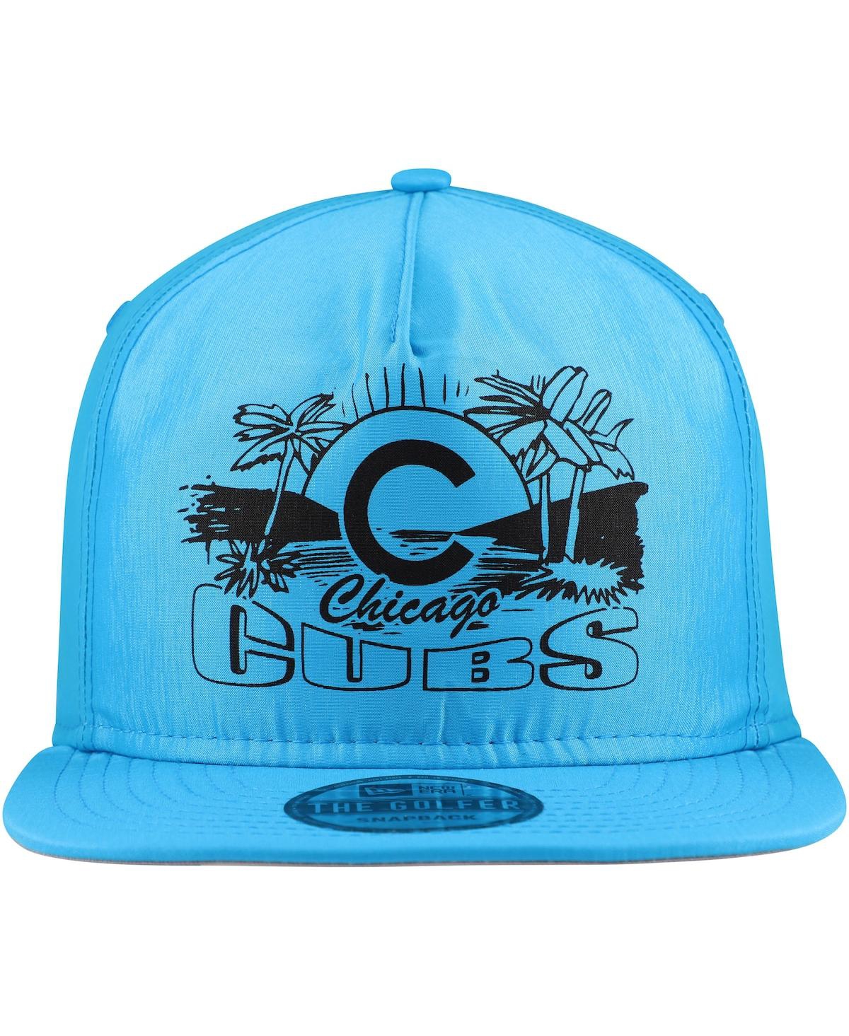 New Era Men's Blue Chicago Cubs Neon Golfer Snapback Hat In Blue