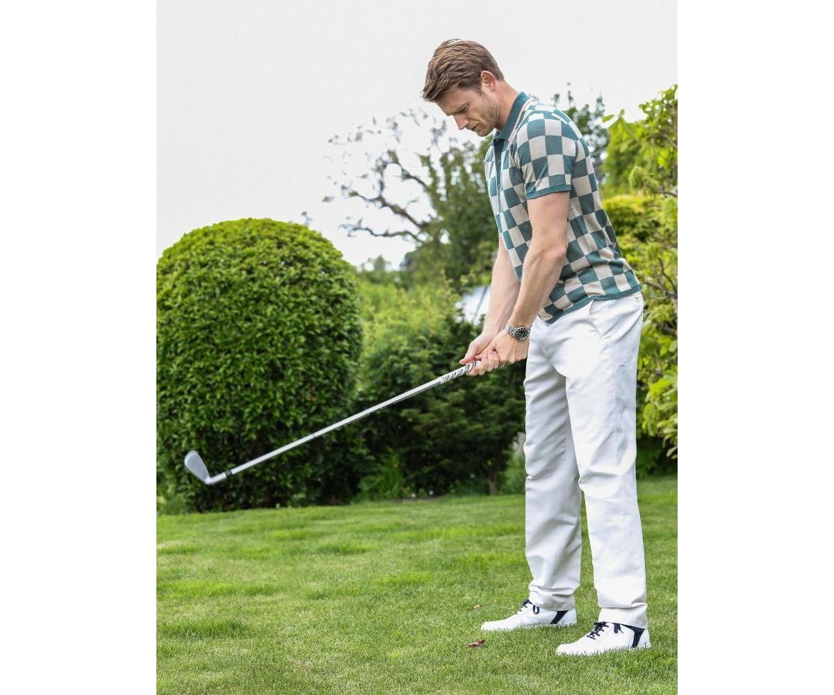 Bellemere Men's Checkered Tencel Polo Shirt