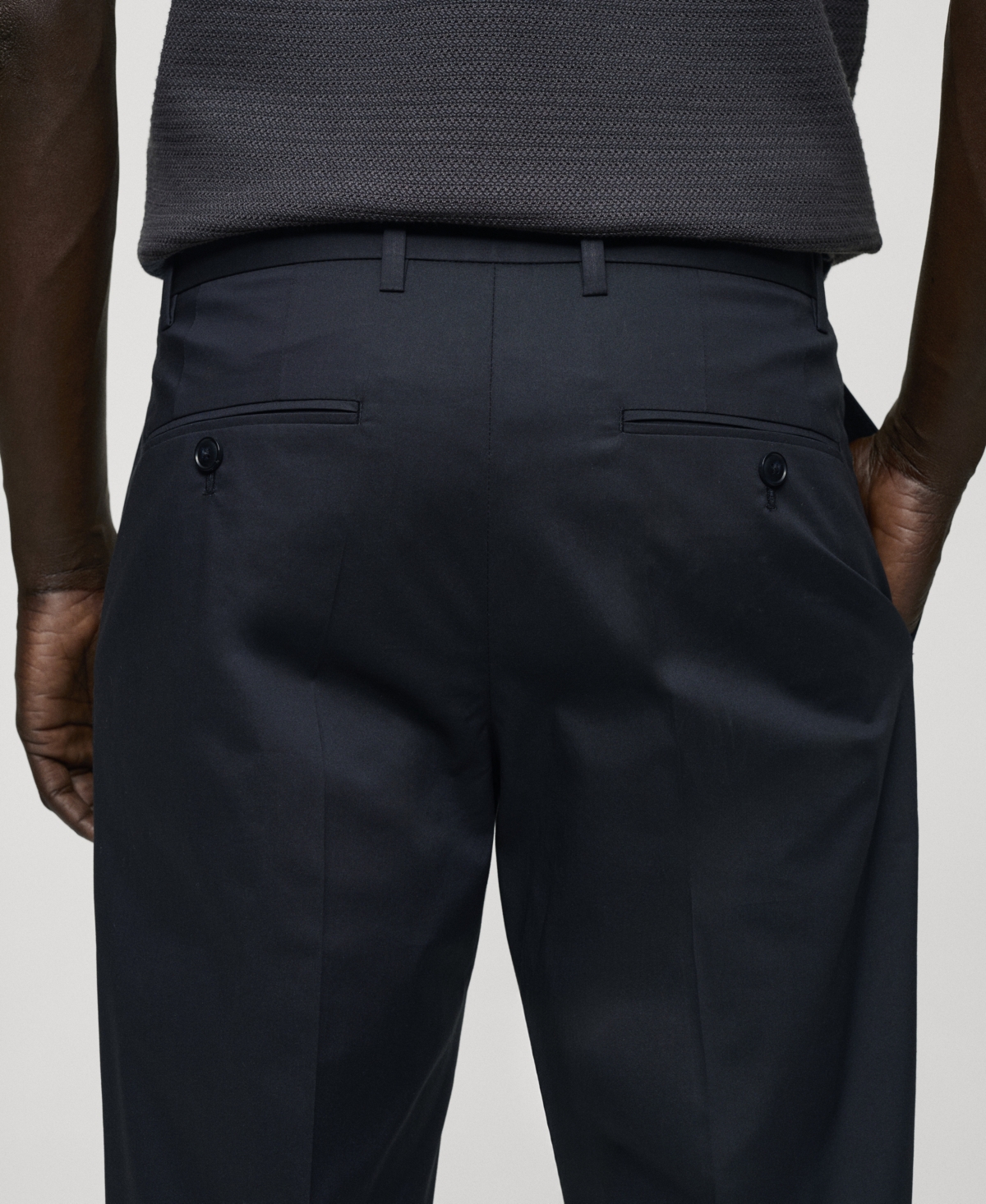 Mango Men's Slim-Fit Cotton Pleated Pants