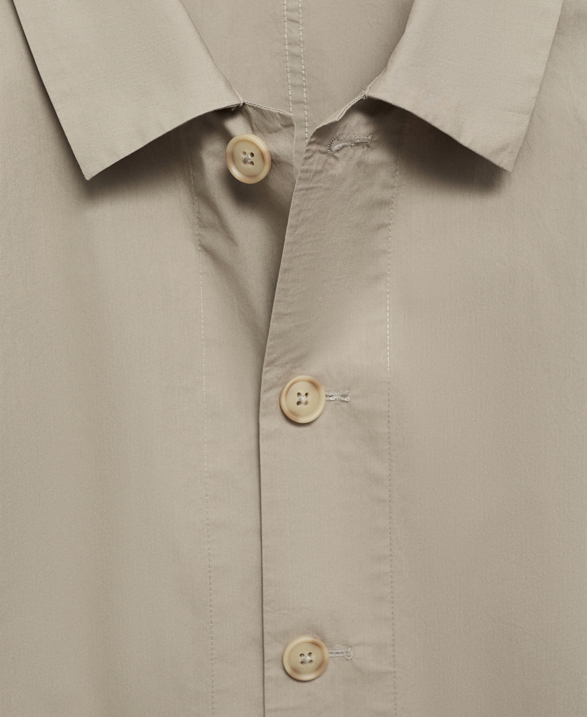 Mango Men's Fluid Cotton Overshirt In Khaki