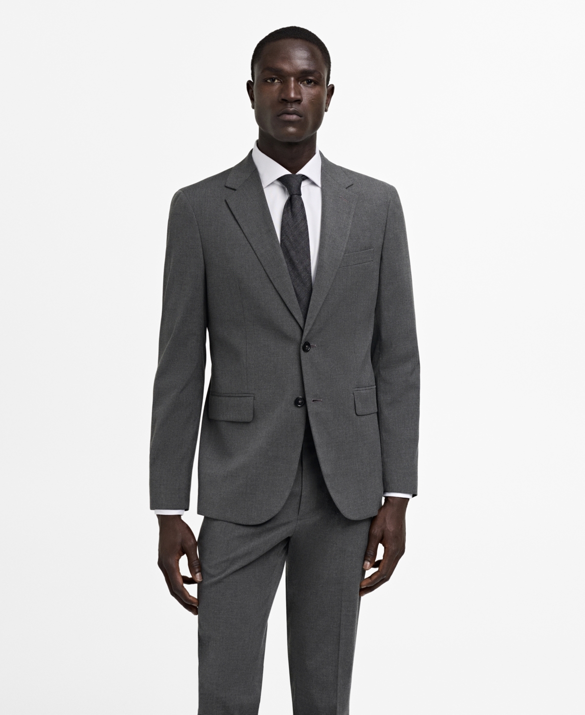 Men's Stretch Fabric Slim-Fit Suit Blazer - Grey
