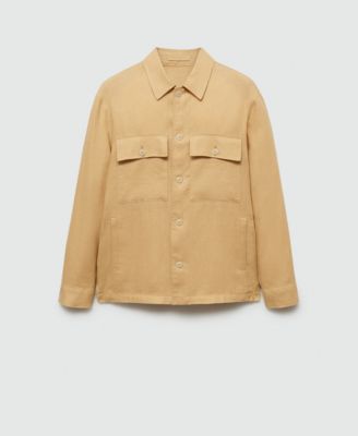 Men's Linen Pockets Detail Overshirt
