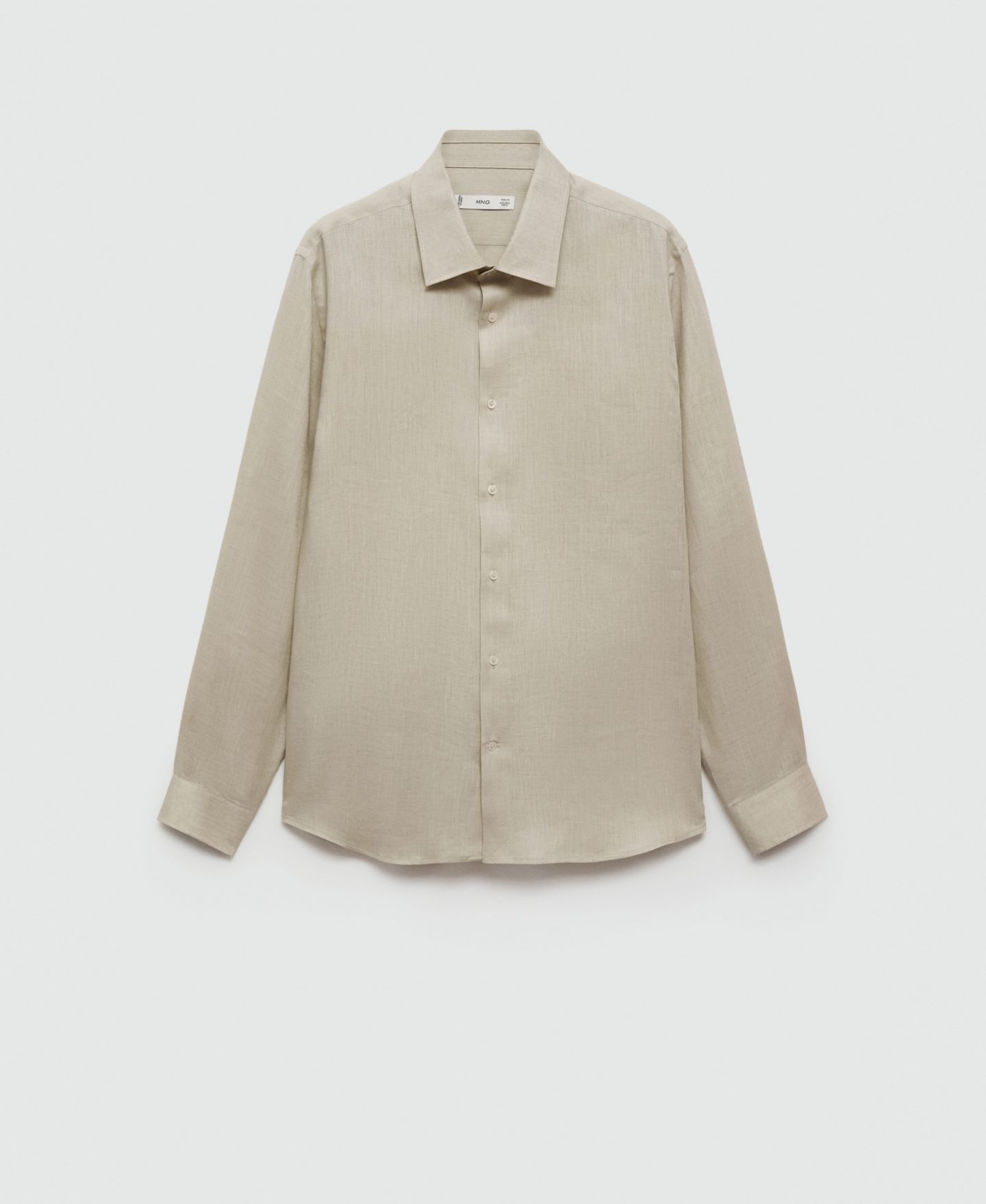 Мужская рубашка Mango Linen, цвет: Аквамариновый зелёный — фото 6