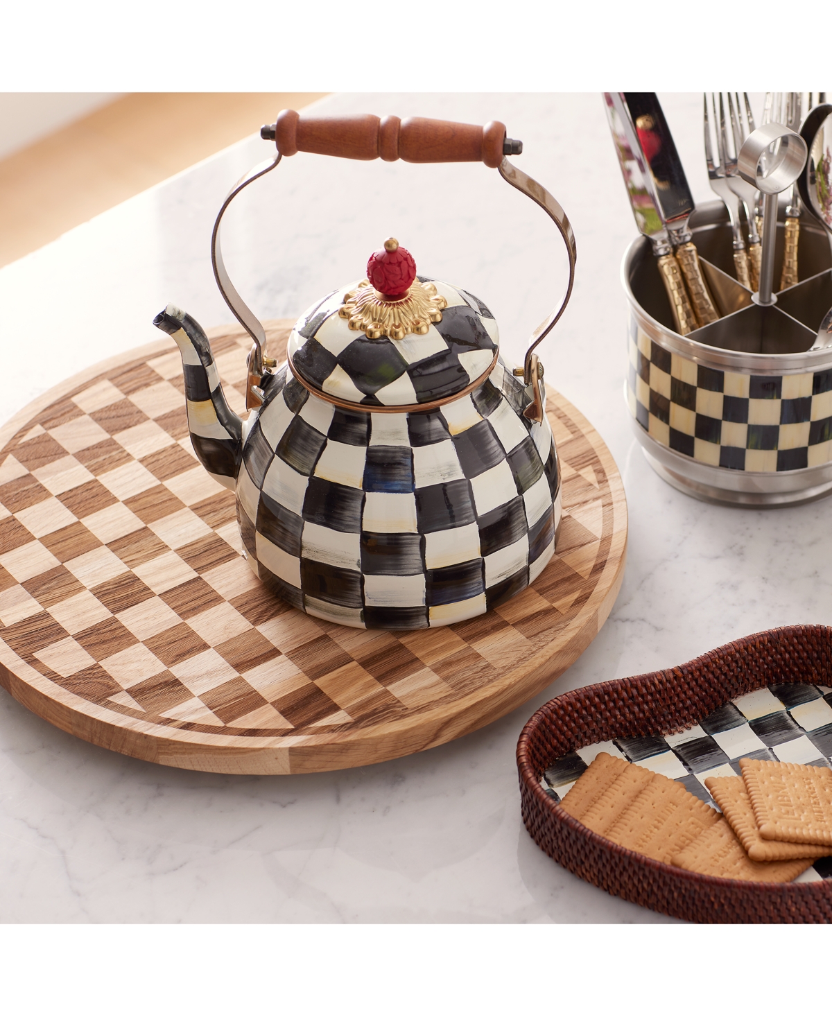 Mackenzie-childs Courtly Check 2-qt. Whistling Tea Kettle In No Color