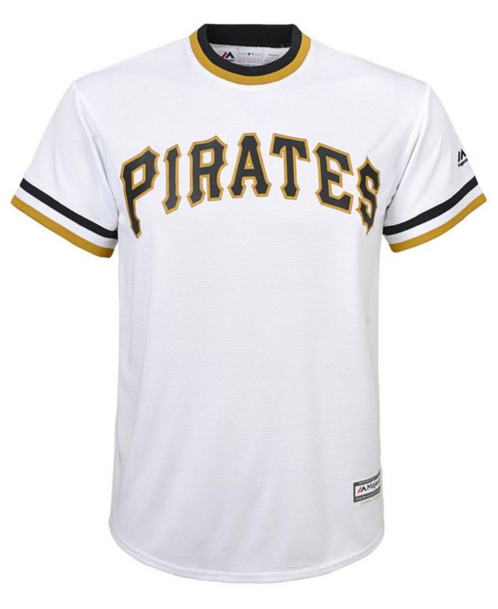 Men's Pittsburgh Pirates Roberto Clemente Majestic Gold Cooperstown  Collection Official Name & Number T-Shirt