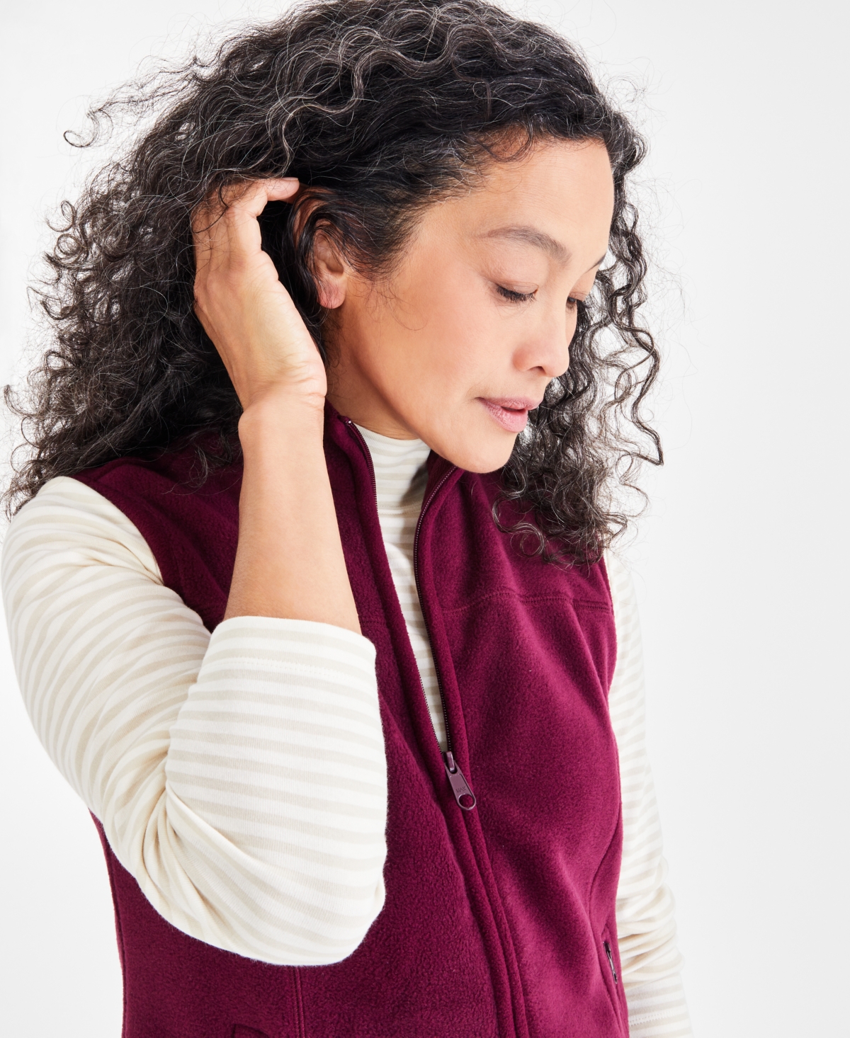 Style & Co Women's Zip-Front Polar Fleece Vest, Created for Macy's
