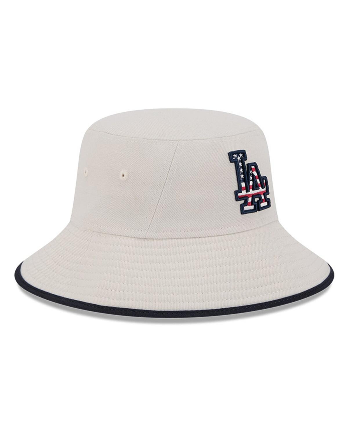 NEW ERA MEN'S KHAKI LOS ANGELES DODGERS 2024 FOURTH OF JULY BUCKET HAT 