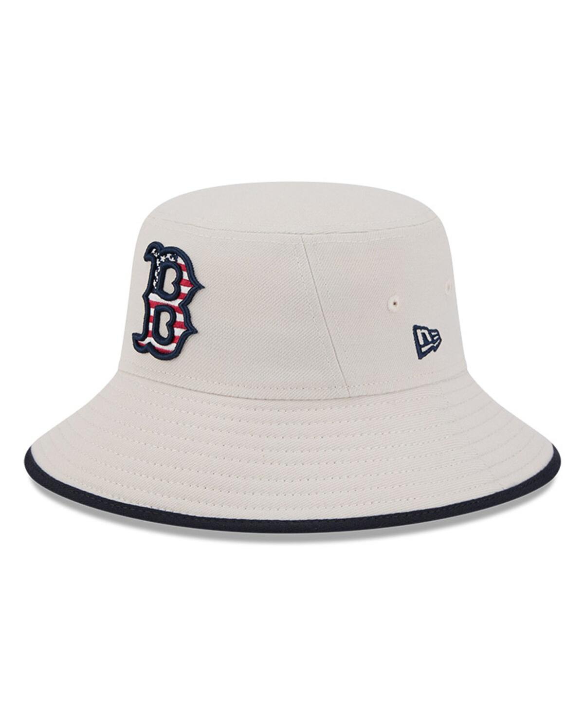 NEW ERA MEN'S KHAKI BOSTON RED SOX 2024 FOURTH OF JULY BUCKET HAT 