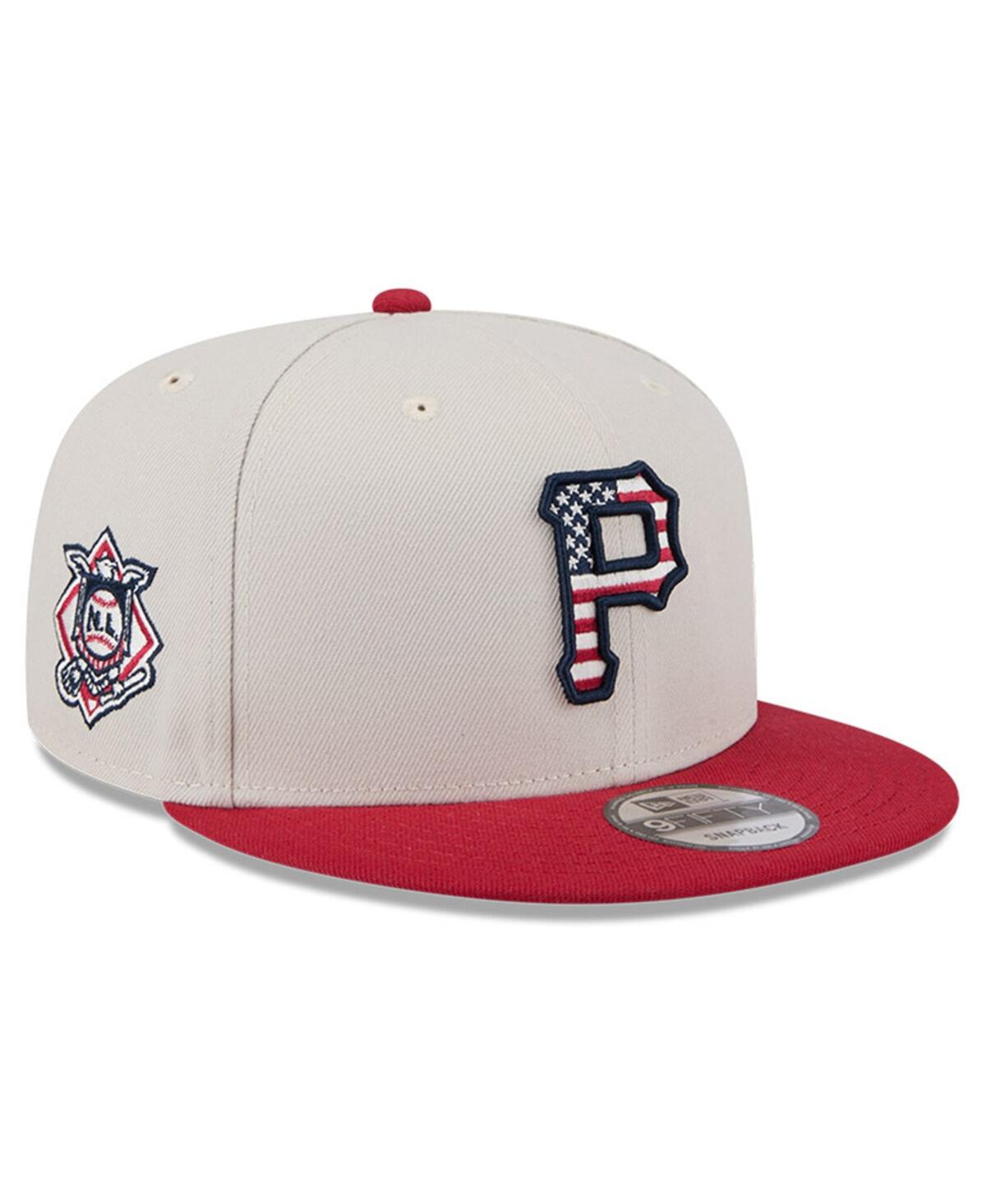 New Era Men's Red Pittsburgh Pirates 2024 Fourth Of July 9fifty Snapback Hat In Khaki