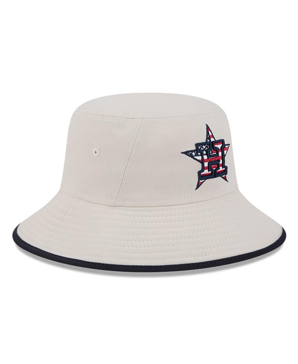 NEW ERA MEN'S KHAKI HOUSTON ASTROS 2024 FOURTH OF JULY BUCKET HAT 