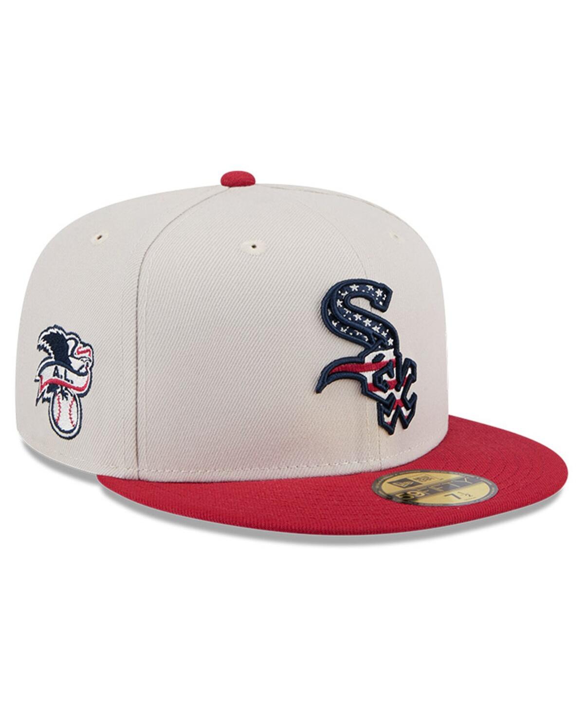 Shop New Era Men's Red Chicago White Sox 2024 Fourth Of July 59fifty Fitted Hat In Khaki