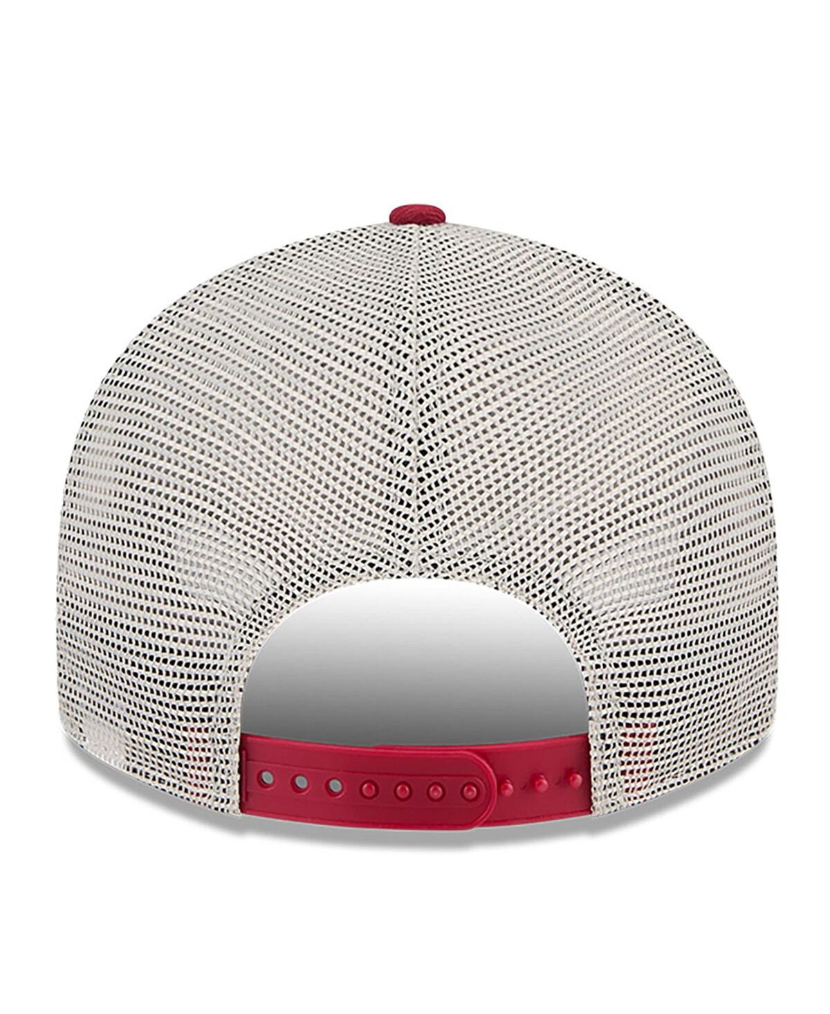 New Era Men's Red Miami Marlins 2024 Fourth of July Trucker Low Profile 9FIFTY Snapback Hat