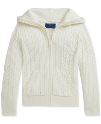 Polo Ralph Lauren - Toddler & Little Girls Mini-Cable Cotton Full-Zip Hoodie