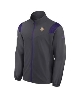 Men's Anthracite Minnesota Vikings Sideline Woven Logo Full-Zip Jacket
