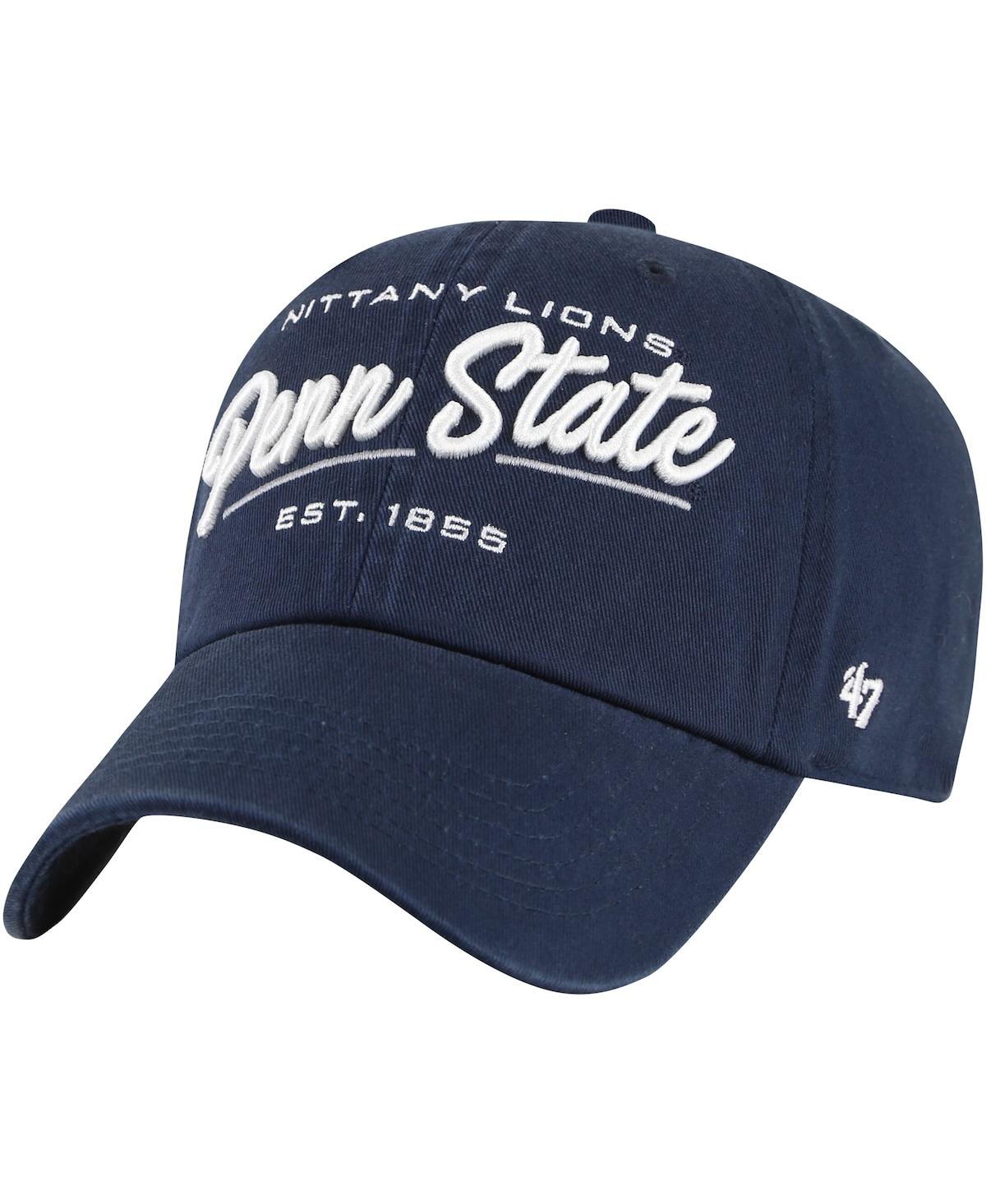 47 Brand Women's Navy Penn State Nittany Lions Sidney Clean Up Adjustable Hat In Navy
