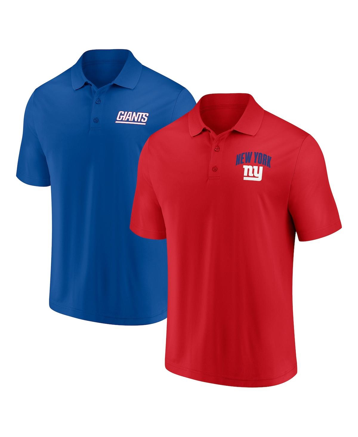 Men's New York Giants Lockup Two-Pack Polo Shirt Set - Blue, Red