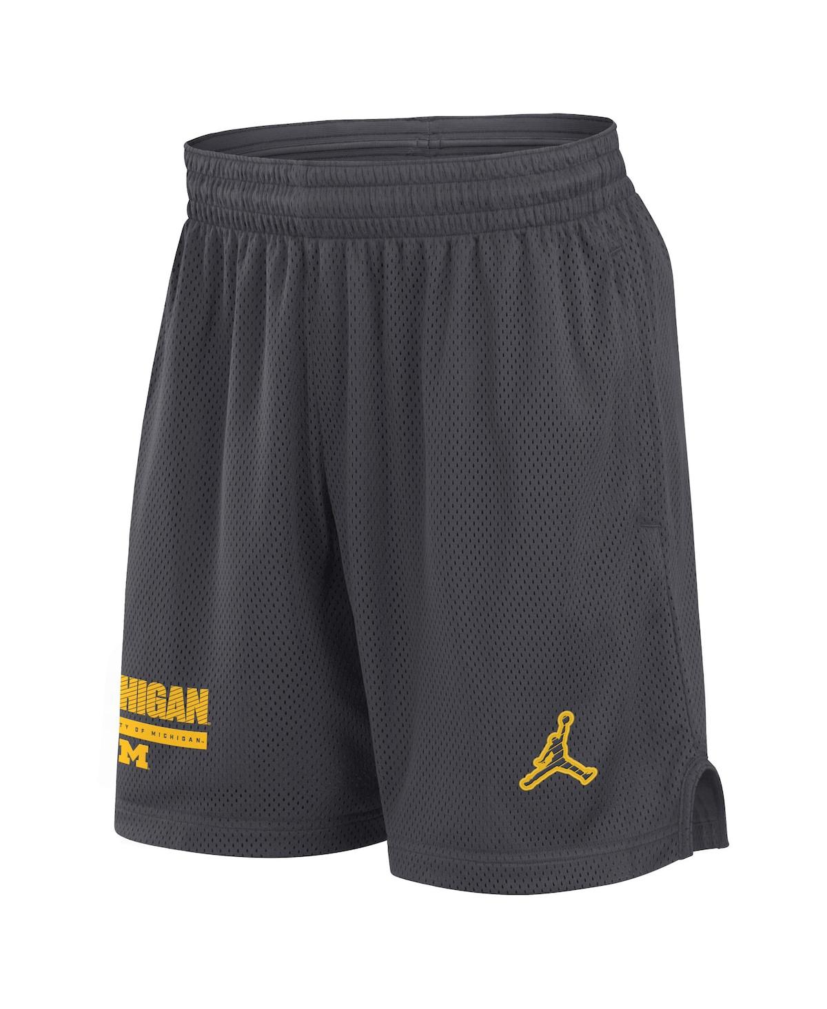JORDAN MEN'S ANTHRACITE MICHIGAN WOLVERINES 2024 SIDELINE MESH SHORTS 