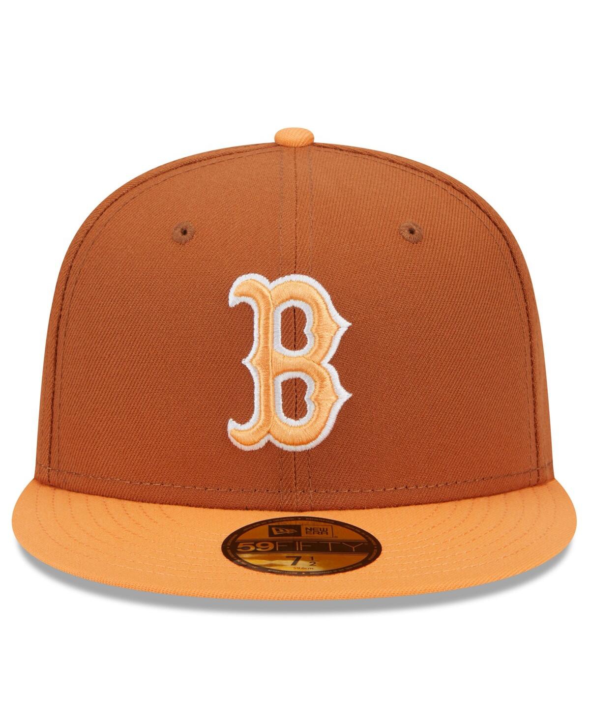 New Era Men's Brown/orange Boston Red Sox Spring Color Basic Two-tone 59fifty Fitted Hat In Brown,orange