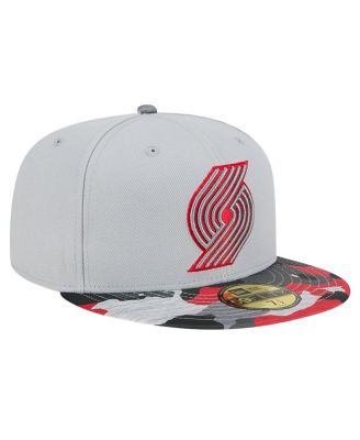 Men's Gray Portland Trail Blazers Active Color Camo Visor 59FIFTY Fitted Hat