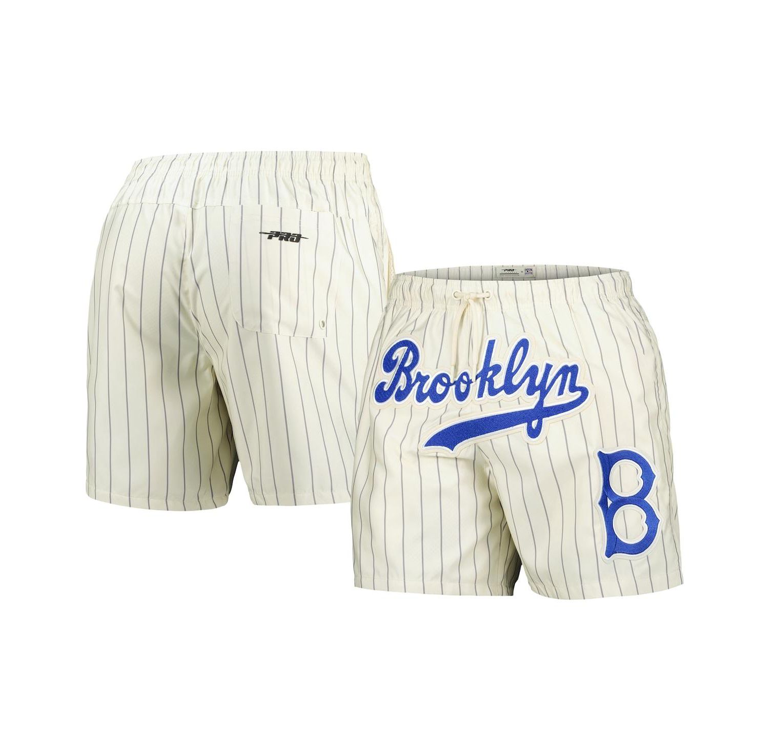 Men's Cream Brooklyn Dodgers Cooperstown Collection Pinstripe Retro Classic Woven Shorts