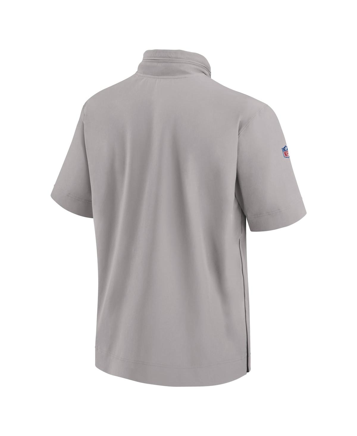 Nike Gray Miami Dolphins 2024 Sideline Coach Short Sleeve Half-zip Hoodie Jacket In Gray