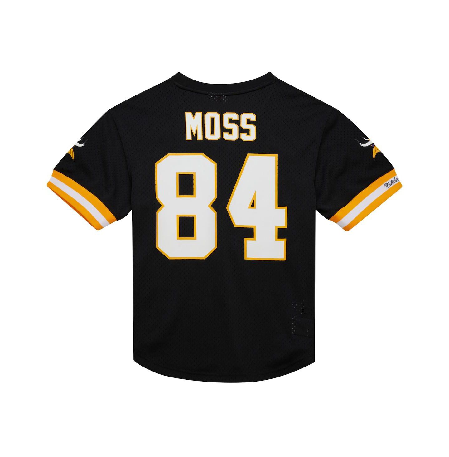 Мужской топ Mitchell & Ness Randy Moss Black Minnesota Vikings Retired Player Name & Number Mesh — фото 3
