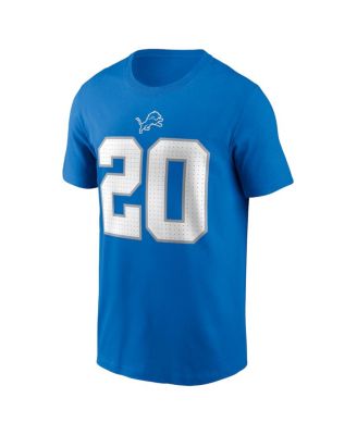 Men's Barry Sanders Blue Detroit Lions Retired Player Name Number T-Shirt