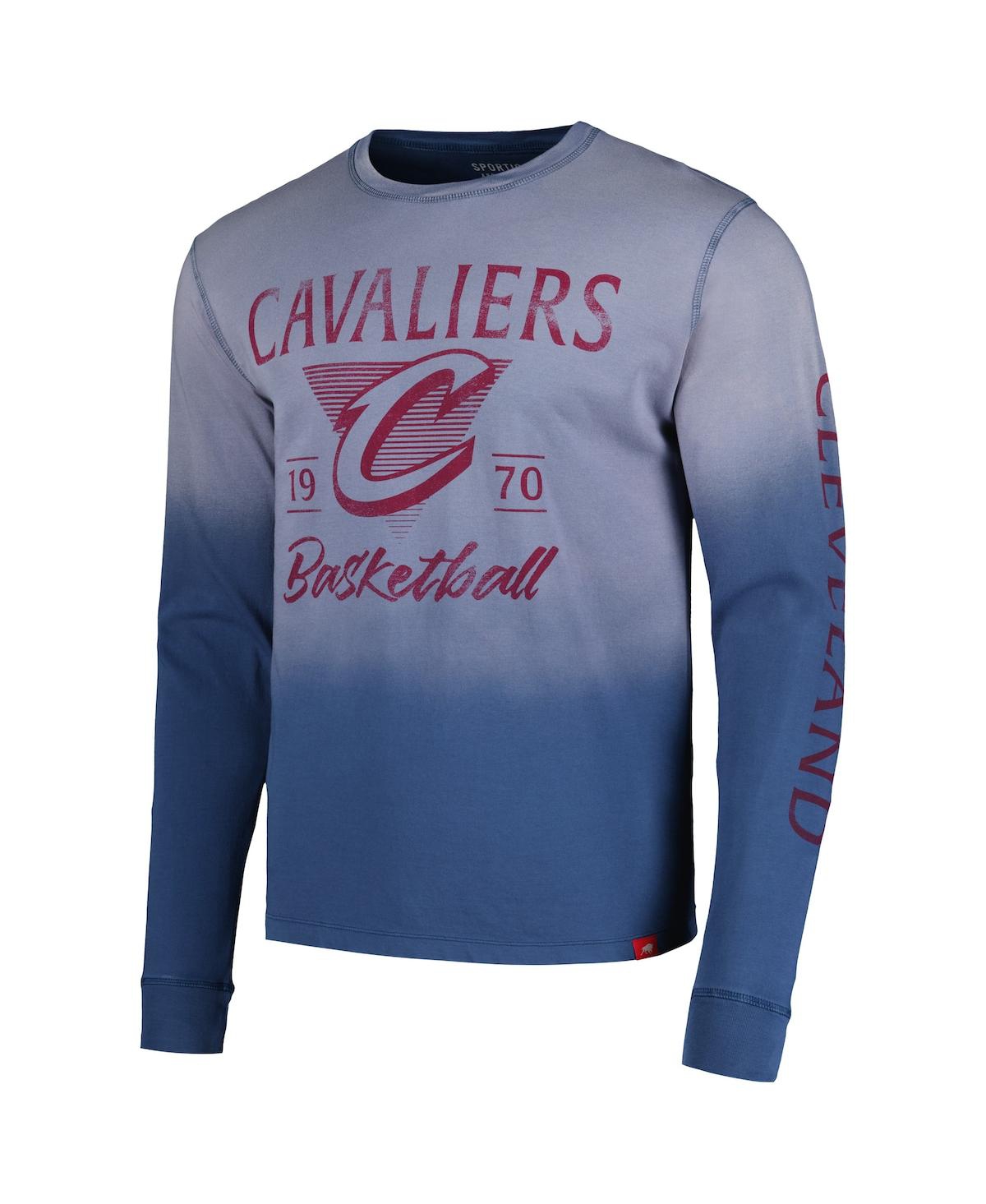 Sportiqe Men's and Women'sCleveland Cavaliers Mohave Sun-Dipped Long Sleeve T-Shirt - Navy